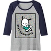 image:imagePochacco Stay Pawsitive Positive Good Energy Fun Vibes Raglan Baseball TeeNavy BlueAthletic Heather