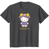image:imageSANRIO Hello Kitty Zodiac Aries TShirt  UnisexAdults Black Small Short SleeveDark Heather Grey