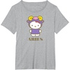 image:imageSANRIO Hello Kitty Zodiac Aries TShirt  UnisexAdults Black Small Short SleeveHeather Grey