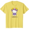 image:imageSANRIO Hello Kitty Zodiac Aries TShirt  UnisexAdults Black Small Short SleeveLemon Yellow