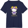 image:imageSANRIO Hello Kitty Zodiac Aries TShirt  UnisexAdults Black Small Short SleeveNavy Blue