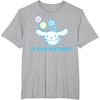 image:imageSanrio Cinnamoroll Birthday TShirt Adult Classic Fit Blue Crew Neck Short SleeveHeather Grey
