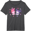 image:imageSanrio Kuromi and My Melody Berries TShirt Small BlackDark Heather Grey