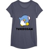 image:imageTuxedosam Character Front and Back TShirt SmallHeather Blue