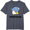 image:imageTuxedosam Character Front and Back TShirt SmallHeather Blue