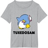 image:imageTuxedosam Character Front and Back TShirt SmallHeather Grey