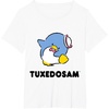 image:imageTuxedosam Character Front and Back TShirt SmallWhite