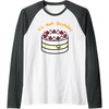 image:imageGudetama the Lazy Egg Its Meh Birthday Cake Raglan Baseball TeeDark Heather GreyWhite