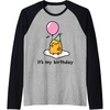 image:imageGudetama the Lazy Egg Its My Birthday Raglan Baseball TeeBlackAthletic Heather