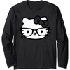 image:imageHello Kitty Black and White Nerd Glasses Long Sleeve TShirtBlack