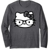 image:imageHello Kitty Black and White Nerd Glasses Long Sleeve TShirtDark Heather Grey