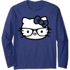image:imageHello Kitty Black and White Nerd Glasses Long Sleeve TShirtNavy Blue