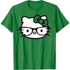 image:imageHello Kitty Black and White Nerd Glasses Short Sleeve TShirtKelly Green