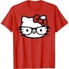 image:imageHello Kitty Black and White Nerd Glasses Short Sleeve TShirtRed