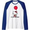 image:imageHello Kitty Its My Birthday Raglan Baseball TeeRoyal BlueWhite
