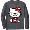 image:imageHello Kitty Nerd Glasses Long Sleeve Shirt Long Sleeve TShirtDark Heather Grey