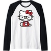 image:imageHello Kitty Nerd Glasses Raglan Baseball TeeBlackWhite