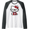 image:imageHello Kitty Nerd Glasses Raglan Baseball TeeDark Heather GreyWhite