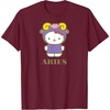 image:imageSANRIO Hello Kitty Zodiac Aries TShirt  UnisexAdults Black Small Short SleeveBurgundy