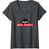 image:imageWomens BadtzMaru Not Today Japan VNeck TShirtDark Heather Grey