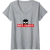 image:imageWomens BadtzMaru Not Today Japan VNeck TShirtHeather Grey