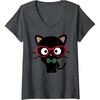 image:imageWomens Chococat Smartly Dressed Up VNeck TShirtDark Heather Grey