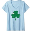 image:imageWomens Hello Kitty Clover amp Bows Saint Patricks Day VNeck TShirtBaby Blue