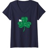 image:imageWomens Hello Kitty Clover amp Bows Saint Patricks Day VNeck TShirtNavy Blue