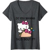 image:imageWomens Hello Kitty Taco Bout It VNeck TShirt SmallDark Heather Grey
