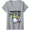 image:imageWomens Pochacco Vacation Mode VNeck TShirtHeather Grey