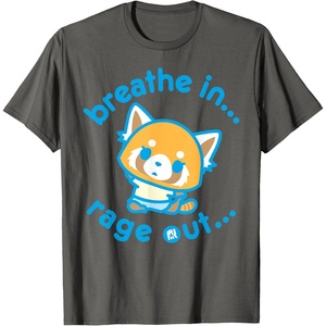 image:imageAggretsuko Yoga Breathe In Rage Out TShirtAsphalt Grey