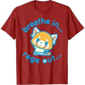 image:imageAggretsuko Yoga Breathe In Rage Out TShirtCranberry Red