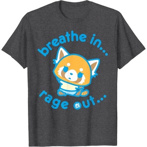 image:imageAggretsuko Yoga Breathe In Rage Out TShirtDark Heather Grey
