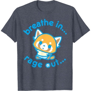 image:imageAggretsuko Yoga Breathe In Rage Out TShirtHeather Blue
