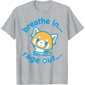 image:imageAggretsuko Yoga Breathe In Rage Out TShirtHeather Grey