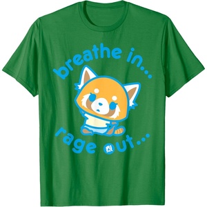 image:imageAggretsuko Yoga Breathe In Rage Out TShirtKelly Green