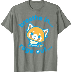 image:imageAggretsuko Yoga Breathe In Rage Out TShirtOlive Heather