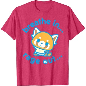 image:imageAggretsuko Yoga Breathe In Rage Out TShirtRed Heather