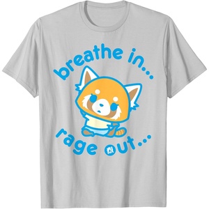 image:imageAggretsuko Yoga Breathe In Rage Out TShirtSilver Grey