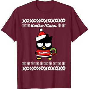 image:imageBad Badtz  Maru Ugly Christmas Shirt TShirtBurgundy