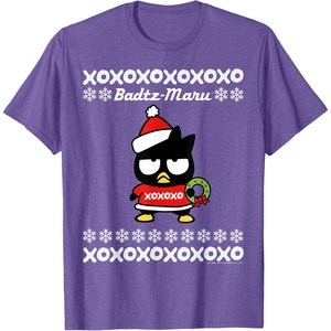image:imageBad Badtz  Maru Ugly Christmas Shirt TShirtPurple Heather