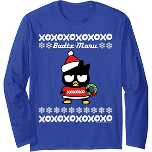 image:imageBadtz  Maru Ugly Christmas Long Sleeve Shirt Long Sleeve TShirtRoyal Blue