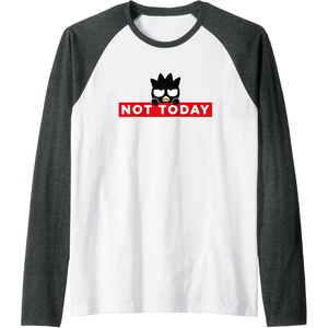 image:imageBadtzMaru Not Today Japan Raglan Baseball TeeDark Heather GreyWhite