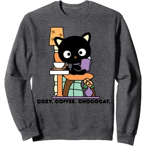 image:imageChococat Cozy Coffee Cafe SweatshirtDark Heather Grey