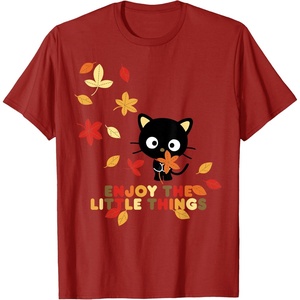 image:imageChococat Enjoy The Little Things Fall Leaves TShirtCranberry Red
