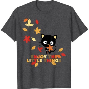 image:imageChococat Enjoy The Little Things Fall Leaves TShirtDark Heather Grey