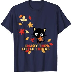 image:imageChococat Enjoy The Little Things Fall Leaves TShirtNavy Blue
