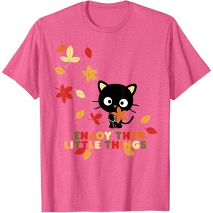 image:imageChococat Enjoy The Little Things Fall Leaves TShirtPink Heather