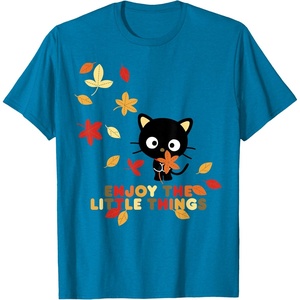 image:imageChococat Enjoy The Little Things Fall Leaves TShirtSapphire Blue