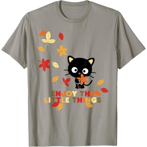 image:imageChococat Enjoy The Little Things Fall Leaves TShirtSlate Grey